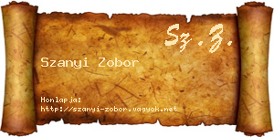 Szanyi Zobor névjegykártya